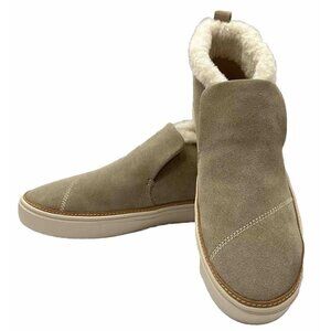Toms Paxton Cobblestone Tan Suede Faux Fur NWOB Womens 11 Chukka Booties Shoes